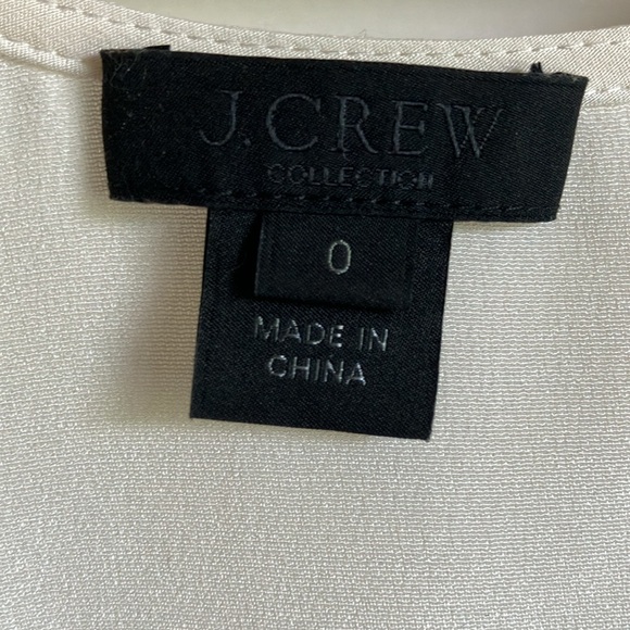 J Crew Cream Silk Shell 0 - Picture 2 of 8